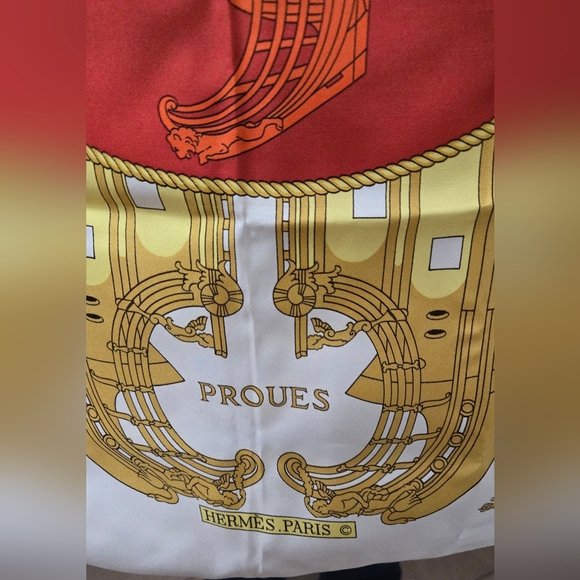 Hermes Silk Scarf Philippe Ledoux Proues Limited Edition Rare - Picture 4 of 5